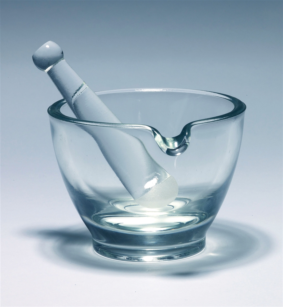 Mortier Et Pilon En Verre – Idéal Pour épices Et Préparations – Petit Lot Utilisé Mais En Bon état